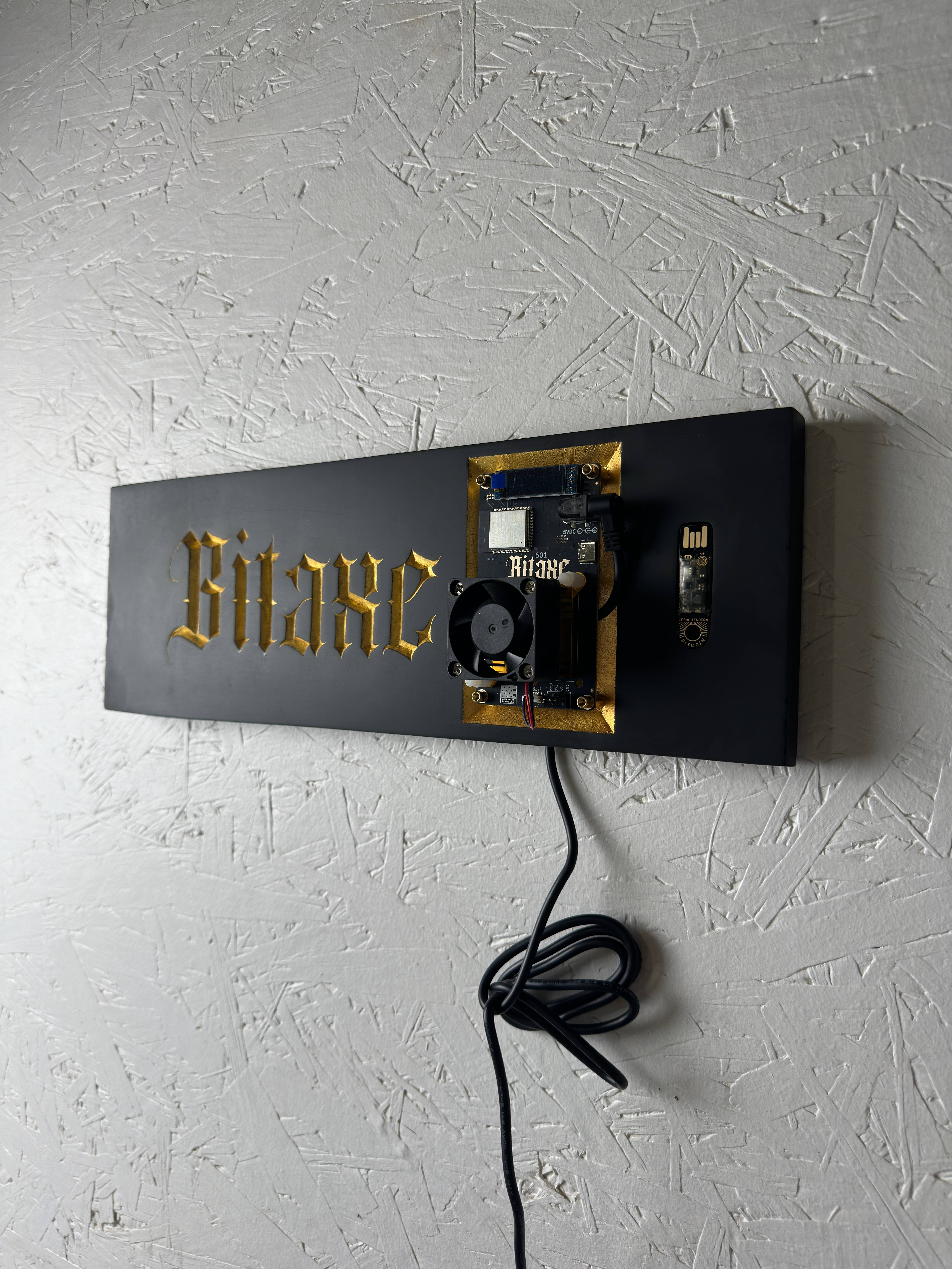 "Bitaxe Gothic" - Hand Carved Bitaxe Display view 4