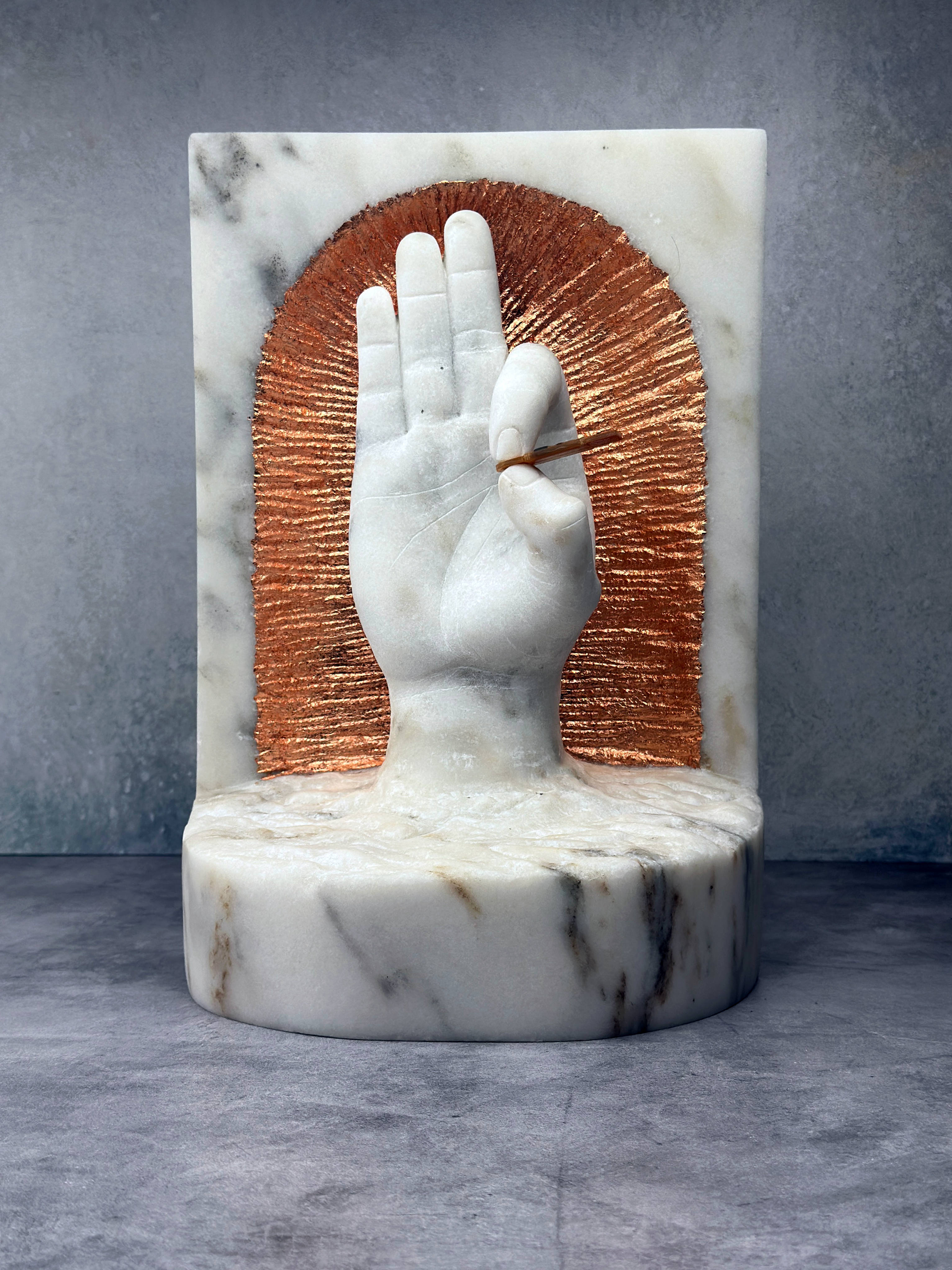 "Reborn" - An Homage to Bitcoiners in Carrara Marble view 2
