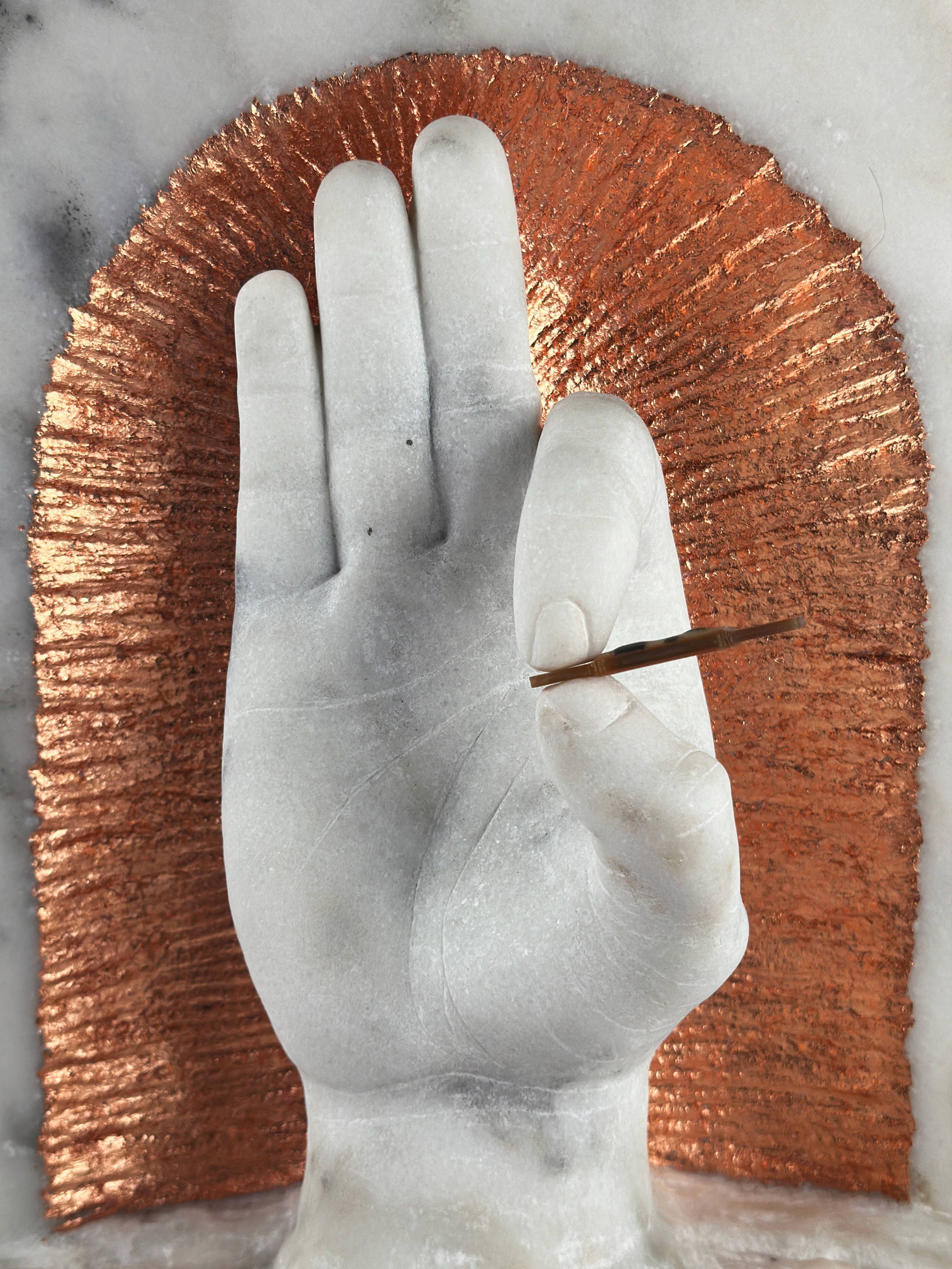 "Reborn" - An Homage to Bitcoiners in Carrara Marble view 3