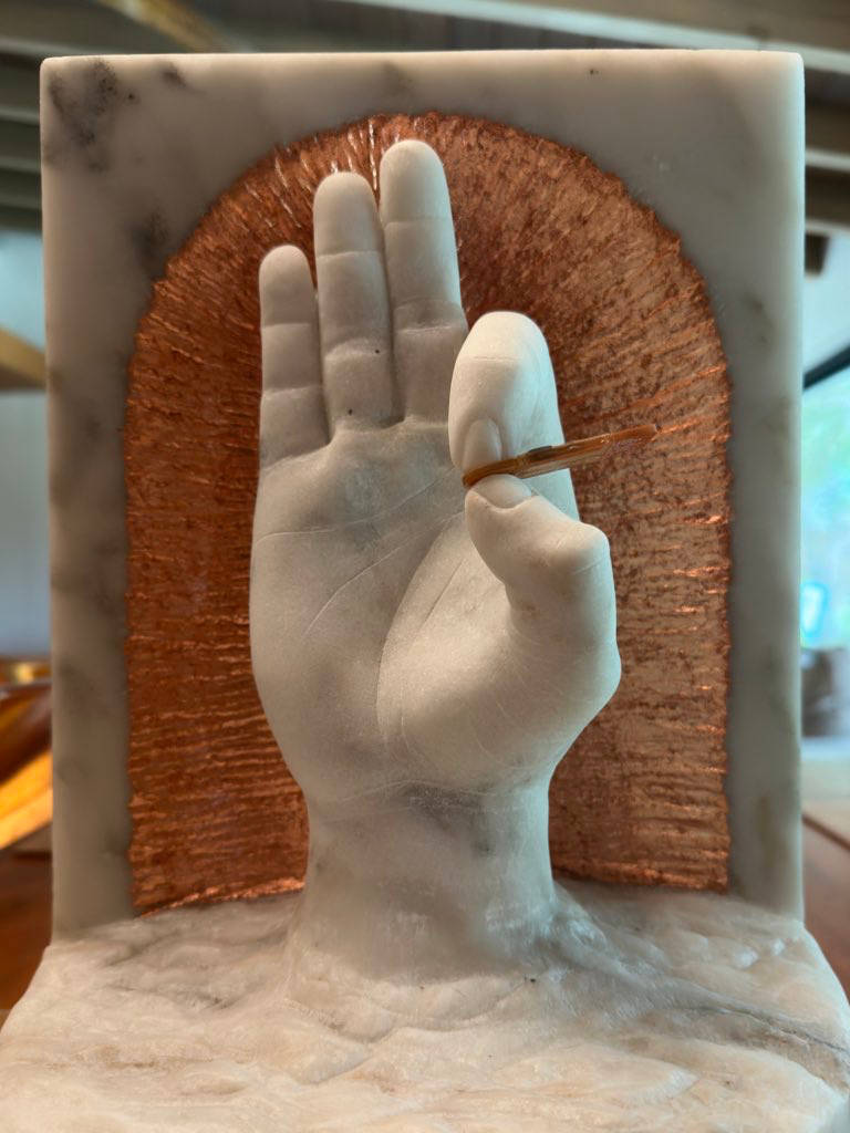 "Reborn" - An Homage to Bitcoiners in Carrara Marble view 5